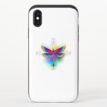 Rainbow Polygonal Dragonfly iPhone X Slider Case