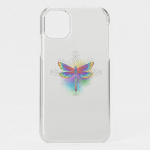Rainbow Polygonal Dragonfly iPhone 11 Case