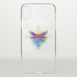 Rainbow Polygonal Dragonfly iPhone XS Case