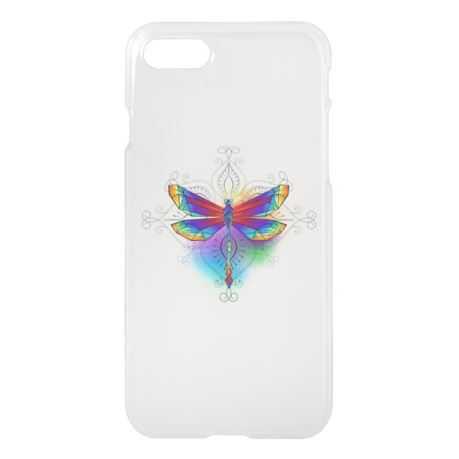 Rainbow Polygonal Dragonfly Uncommon iPhone Case (Back)