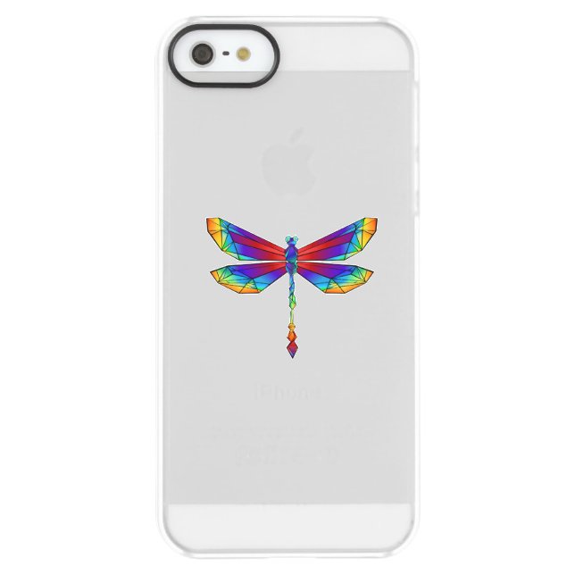 Rainbow Polygonal Dragonfly Uncommon iPhone Case (Back)