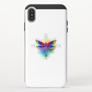 Rainbow Polygonal Dragonfly iPhone XS Max Slider Case