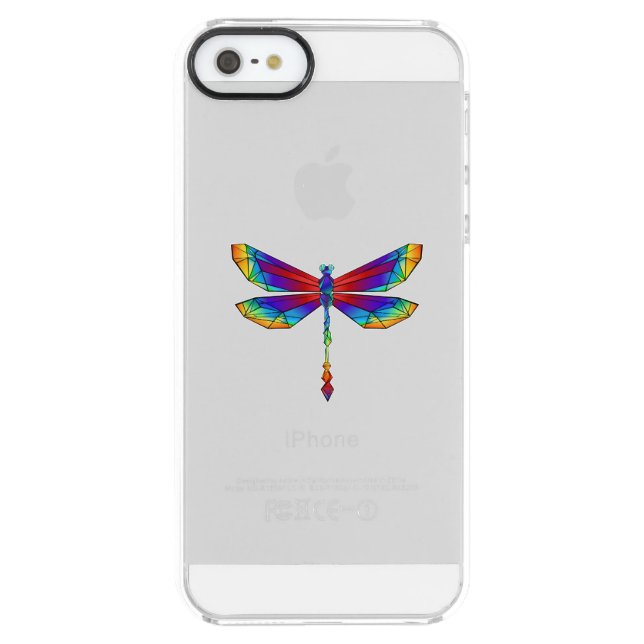 Rainbow Polygonal Dragonfly Uncommon iPhone Case (Back)
