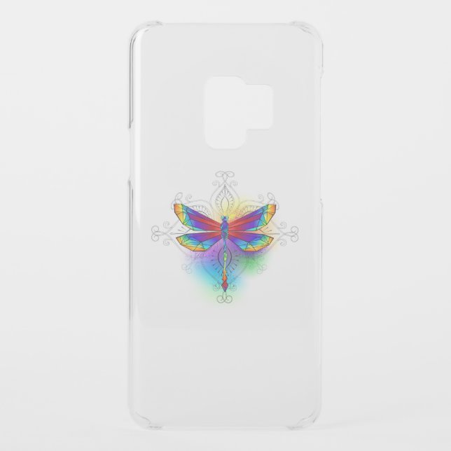 Rainbow Polygonal Dragonfly Uncommon Samsung Galaxy Case (Back)