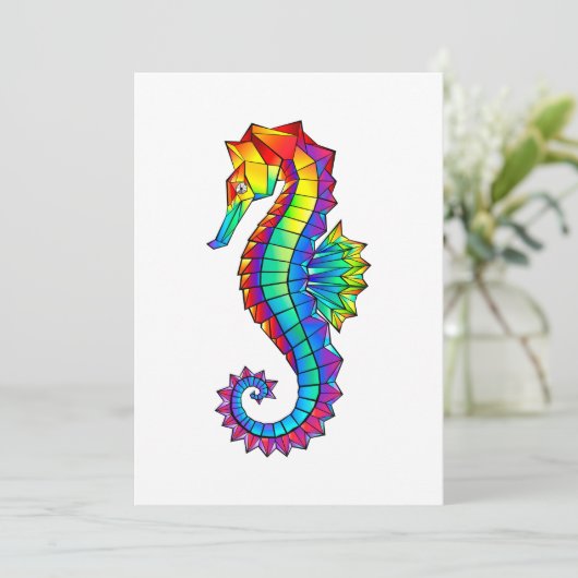 Rainbow Polygonal Seahorse (Standing Front)