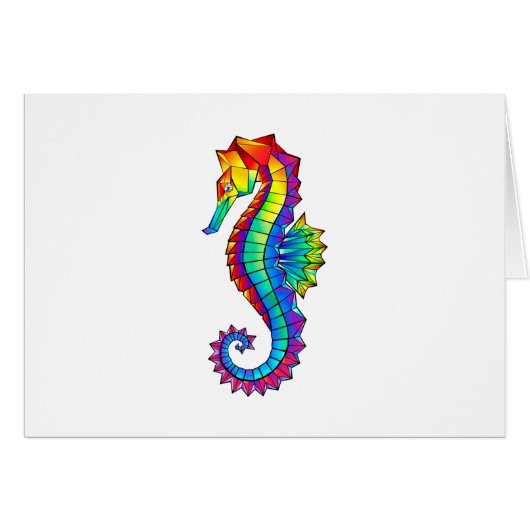 Rainbow Polygonal Seahorse (Front Horizontal)