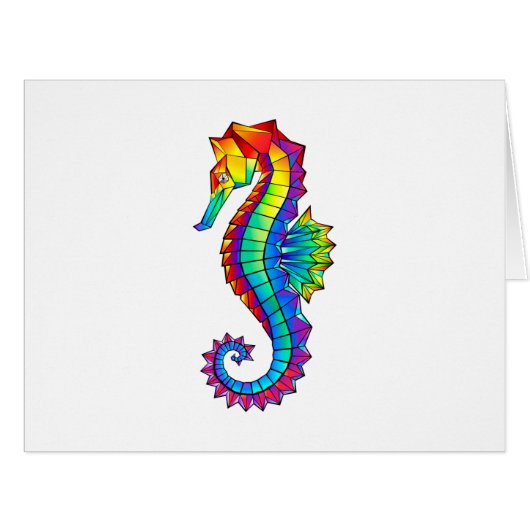 Rainbow Polygonal Seahorse (Front Horizontal)