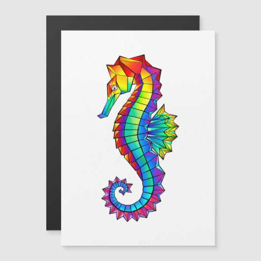 Rainbow Polygonal Seahorse (Front/Back)