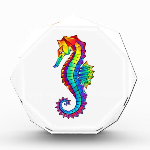 Rainbow Polygonal Seahorse Acrylic Award