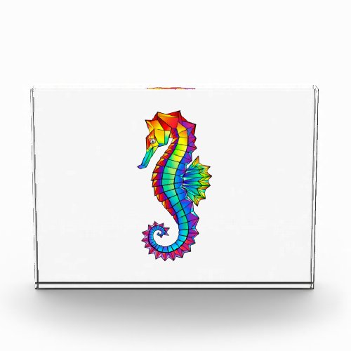 Rainbow Polygonal Seahorse Acrylic Award