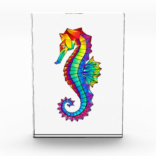 Rainbow Polygonal Seahorse Acrylic Award