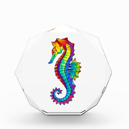 Rainbow Polygonal Seahorse Acrylic Award