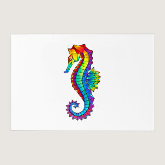 Rainbow Polygonal Seahorse Acrylic Print