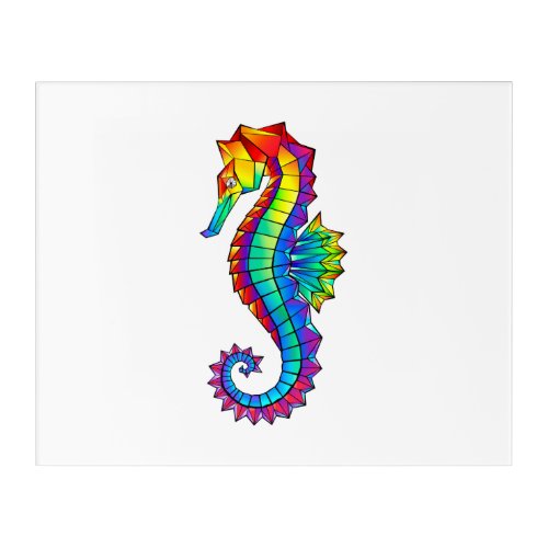 Rainbow Polygonal Seahorse Acrylic Print