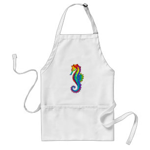 Rainbow Polygonal Seahorse Adult Apron