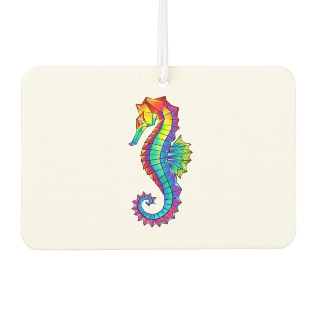 Rainbow Polygonal Seahorse Air Freshener (Front)