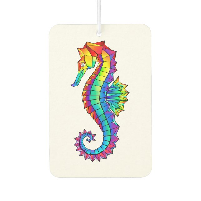 Rainbow Polygonal Seahorse Air Freshener (Front)