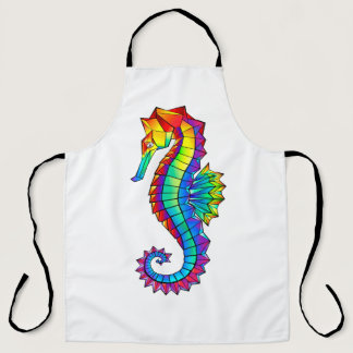 Rainbow Polygonal Seahorse Apron