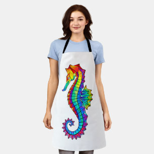 Rainbow Polygonal Seahorse Apron