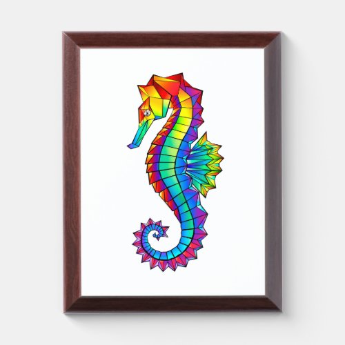 Rainbow Polygonal Seahorse Award Plaque