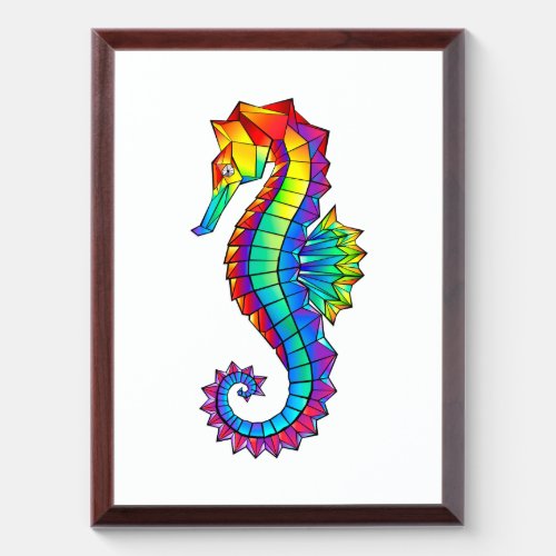 Rainbow Polygonal Seahorse Award Plaque