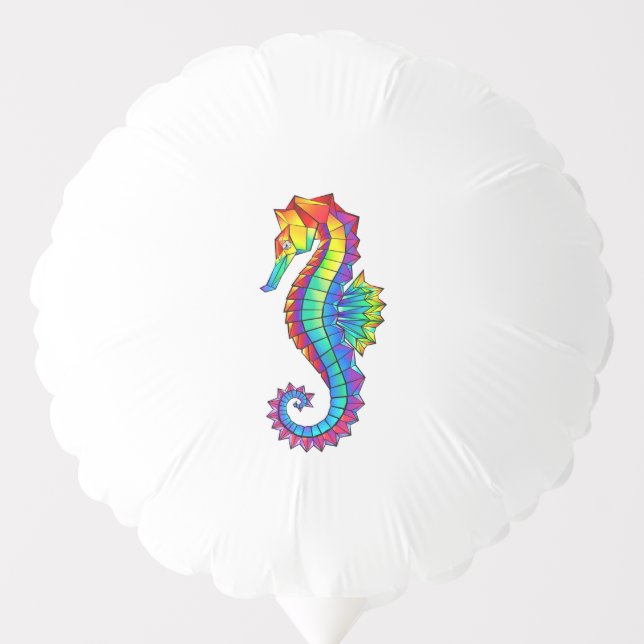 Rainbow Polygonal Seahorse Balloon (Front)