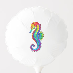 Rainbow Polygonal Seahorse Balloon