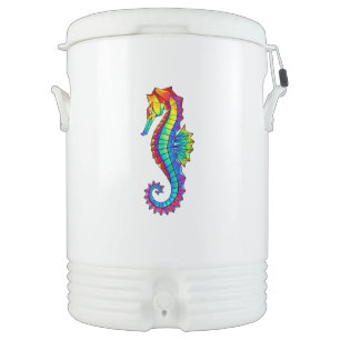 Rainbow Polygonal Seahorse Beverage Cooler