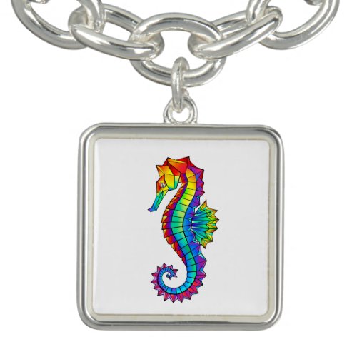 Rainbow Polygonal Seahorse Bracelet