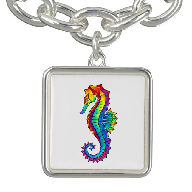 Rainbow Polygonal Seahorse Bracelet (Design)