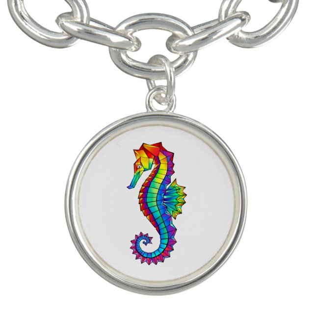 Rainbow Polygonal Seahorse Bracelet (Design)