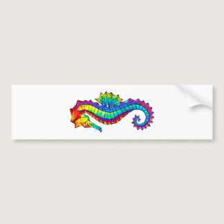 Rainbow Polygonal Seahorse Bumper Sticker