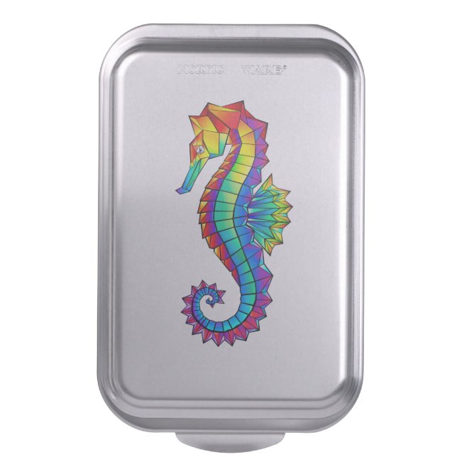 Rainbow Polygonal Seahorse Cake Pan (Front Vertical)