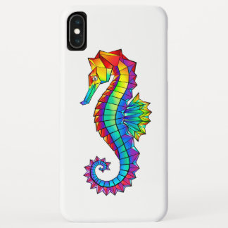 Rainbow Polygonal Seahorse iPhone XS Max Case