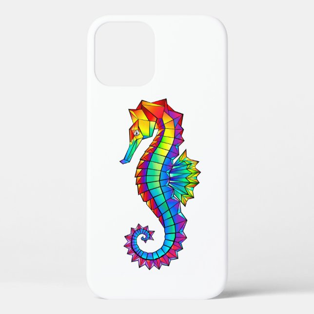 Rainbow Polygonal Seahorse Case-Mate iPhone Case (Back)