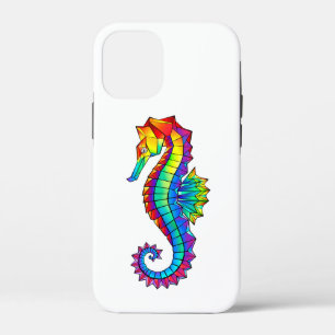 Rainbow Polygonal Seahorse iPhone 12 Mini Case