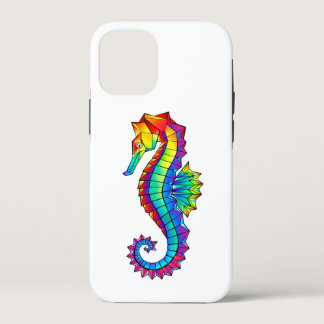 Rainbow Polygonal Seahorse iPhone 12 Mini Case