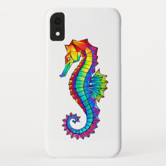 Rainbow Polygonal Seahorse iPhone XR Case
