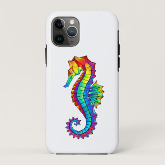 Rainbow Polygonal Seahorse iPhone 11 Pro Case
