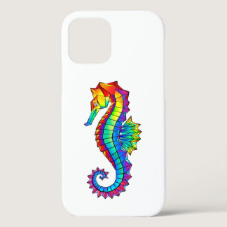 Rainbow Polygonal Seahorse iPhone 12 Pro Case