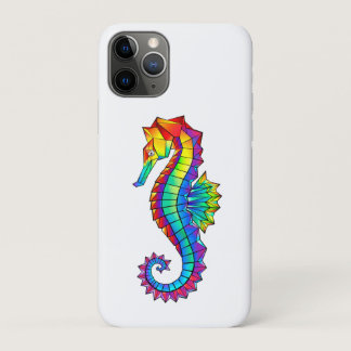 Rainbow Polygonal Seahorse iPhone 11 Pro Case