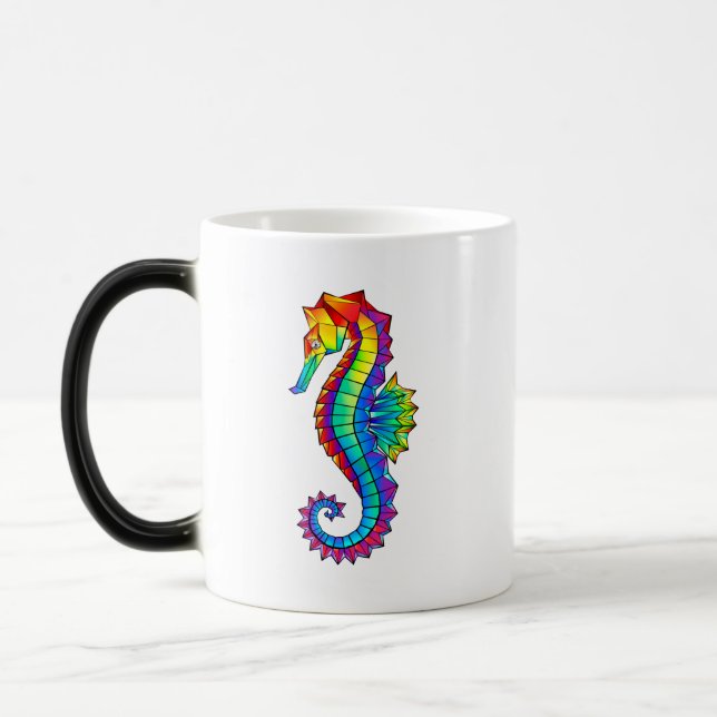 Rainbow Polygonal Seahorse Color Morph Mug (Left)