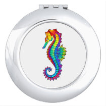 Rainbow Polygonal Seahorse Compact Mirror