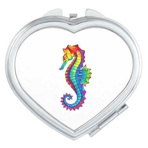 Rainbow Polygonal Seahorse Compact Mirror