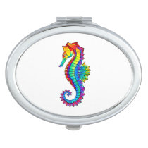 Rainbow Polygonal Seahorse Compact Mirror