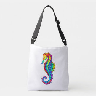 Rainbow Polygonal Seahorse Crossbody Bag