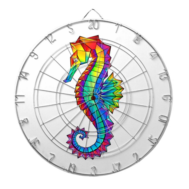 Rainbow Polygonal Seahorse Dart Board (Front)