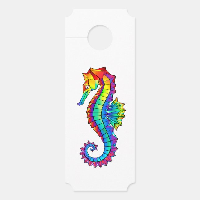 Rainbow Polygonal Seahorse Door Hanger (Front)