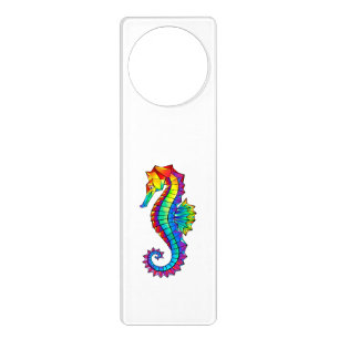 Rainbow Polygonal Seahorse Door Hanger