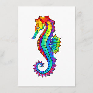 Rainbow Polygonal Seahorse Enclosure Card